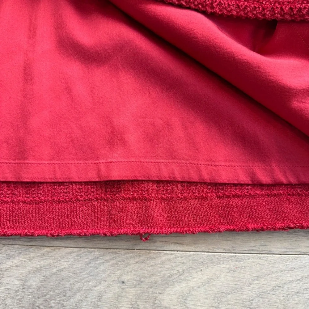 St. John Collection Red Wool Knit Skirt Suit Set Marie Gray Jacket Skirt Sz 14‎